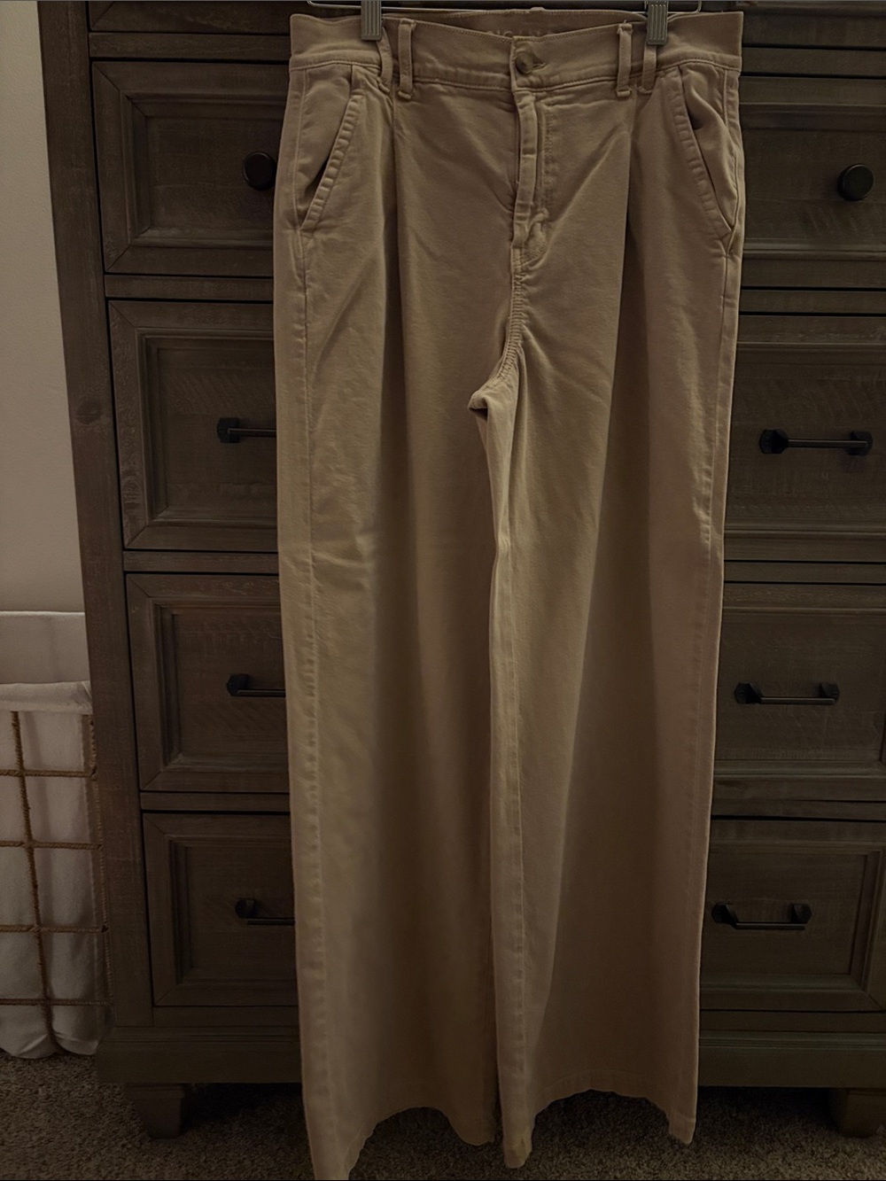 American Eagle Outfitters Women's Wide-Leg Pants in Khaki Tan